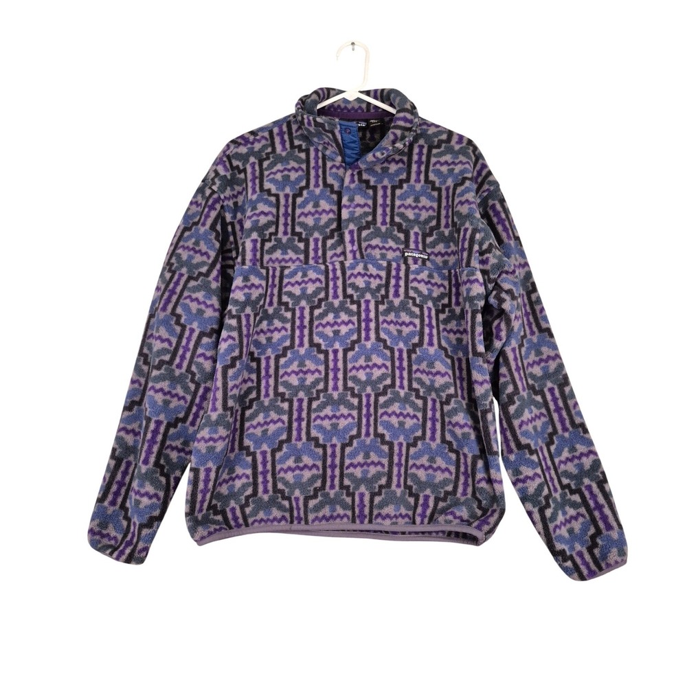 Patagonia Tehuelche USA Snap-T Fleece Pullover Mens Medium Purple VTG Y2K RARE